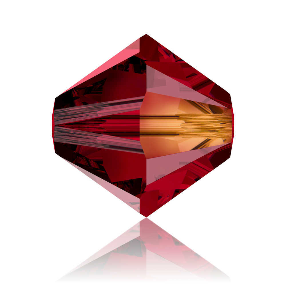 Swarovski Crystal Bicone Beads - Siam AB 6mm x 10