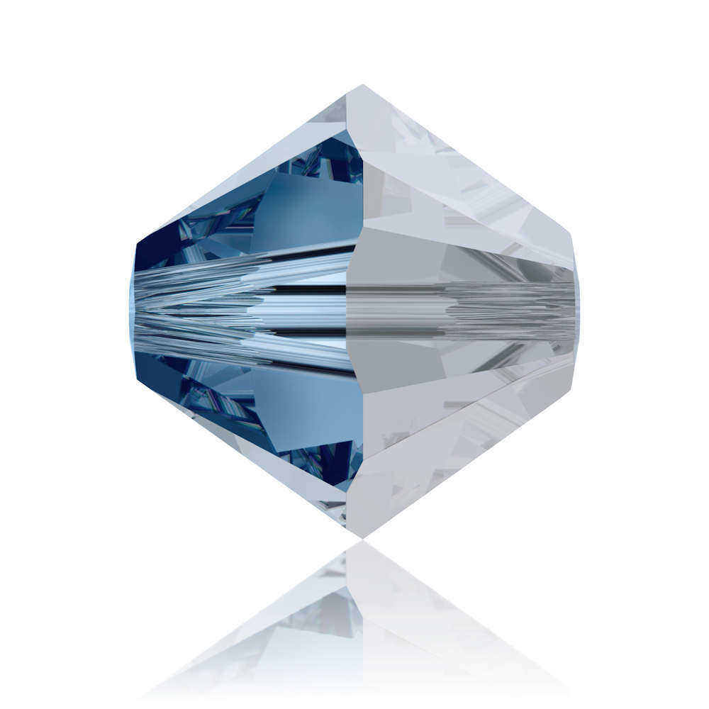 Swarovski Crystal Bicone Beads - Montana Satin 6mm x 10