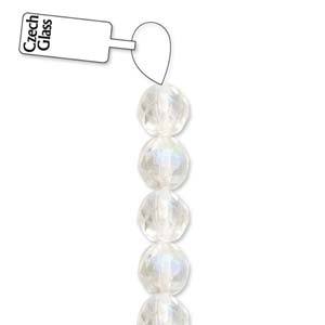 Czech Glass Round Firepolished Beads - Crystal Ab 6mm x 25