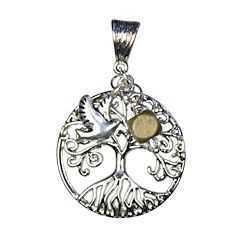 Metal Accent - Antique Silver Tree Cluster With Bird Charm x 36mm