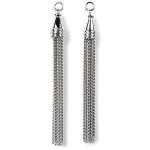 Dangle Charms - Styled By Tori Spelling - Silver Chain Tassels x 90mm