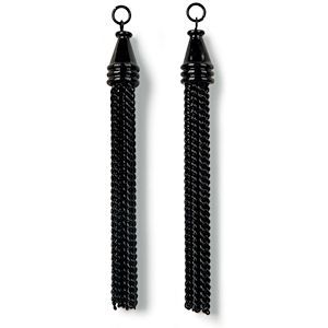 Dangle Charms - Styled By Tori Spelling - Black Chain Tassels x 90mm
