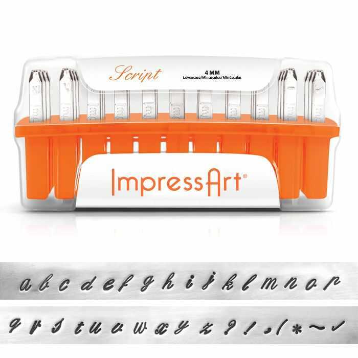 Impressart Alphabet Letter Metal Punch Stamp Set - Script Lower Case x 4mm