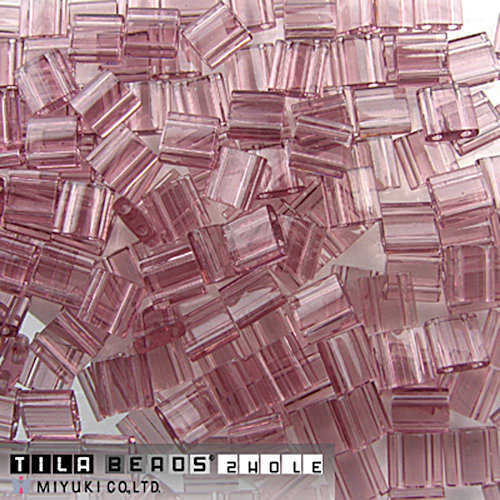 Tila Beads - Miyuki Two Hole Flat Square - Smoky Amethyst 5mm x 7.2Grams