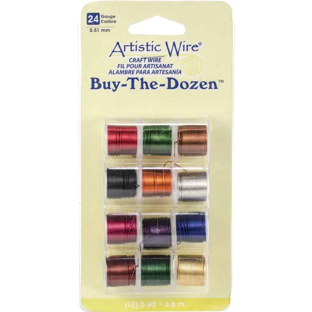 Artistic Wire - Permantley Coloured 24Ga - Pack Of 12 Assorted Colours