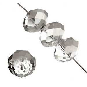 Dazzle-It Ori Crystal Faceted Donut Beads - Luster Crystal Silver 6x4mm