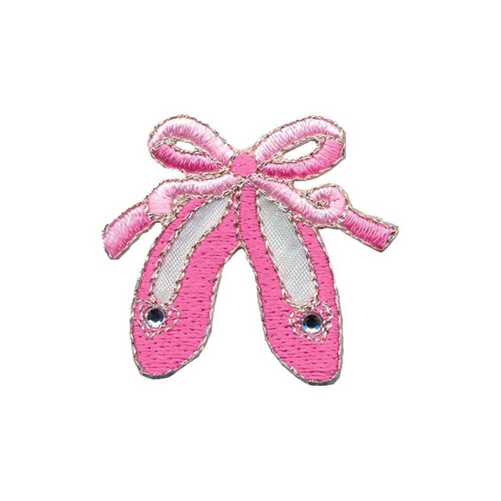 Iron on Transfer Applique Patch Pink Dance Ballet Slippers
