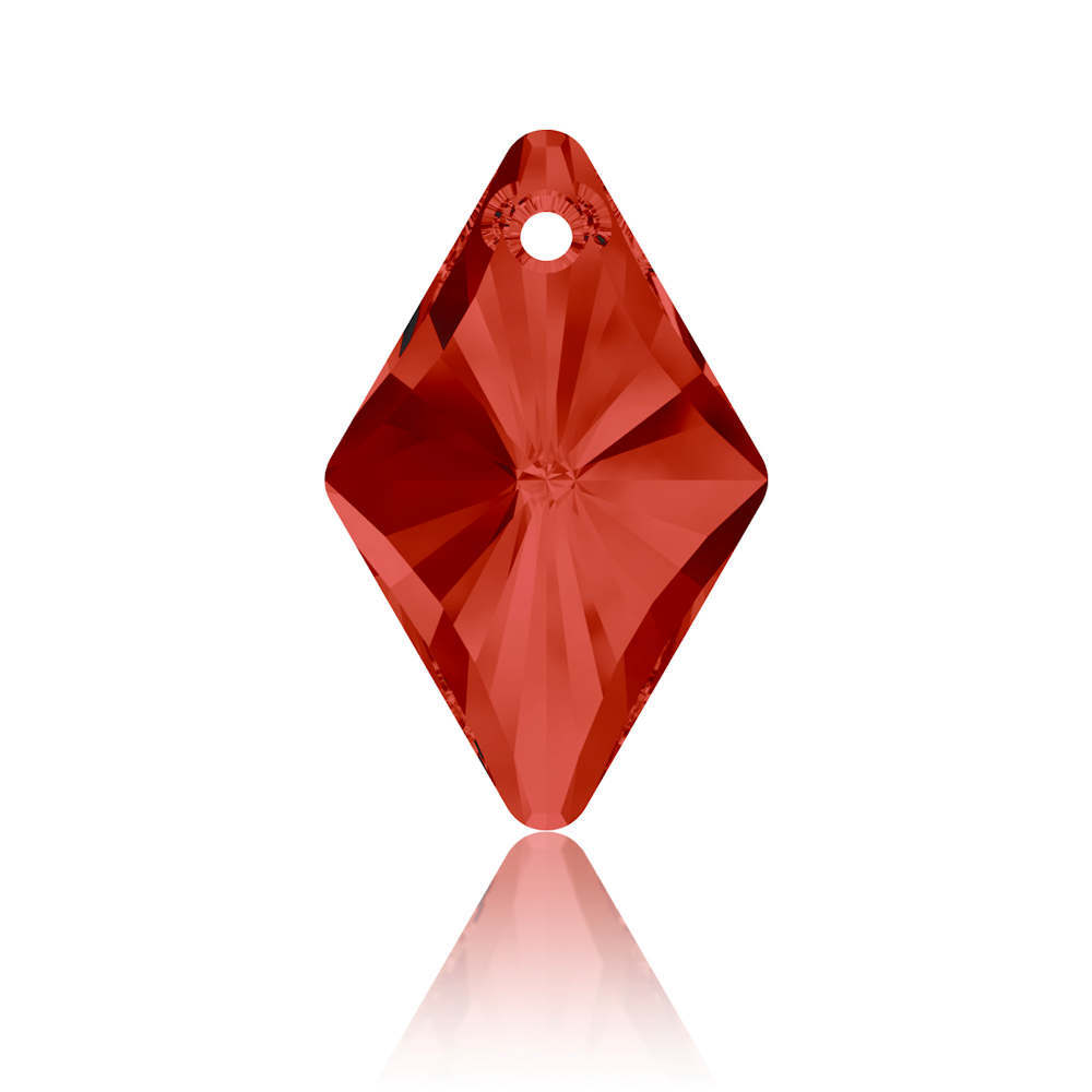 Swarovski Crystal Rhombus Pendant - Red Magma x 19mm