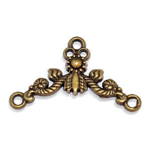 Metal Connector Component - Antique Bronze Vine x 26mm