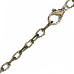 Drawn Cable Chain Necklace - Antique Brass x 18"