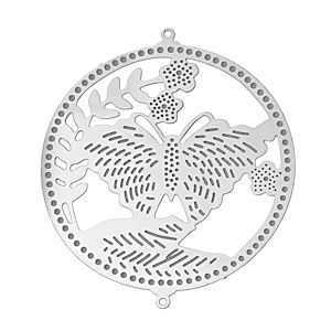 Metal Filigree Craft Charm - Stainless Steel Butterfly Connector x 40mm
