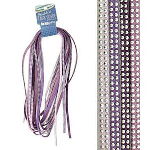 Beadsmith Studded Faux Suede Jewellery Cord x Lilac Mix