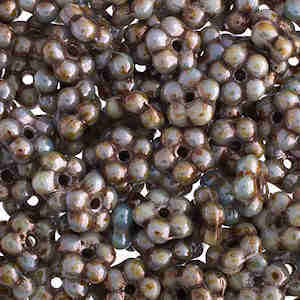Czech Preciosa Forget-Me-Knot Flower Beads - Alabaster Green Opaque Luster 5mm x 50