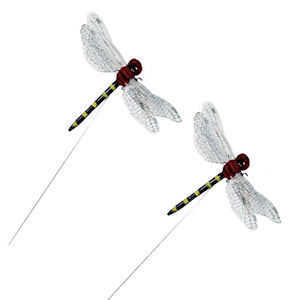 Decorative Craft Dragonflies With Wire Pick - Red x 2
