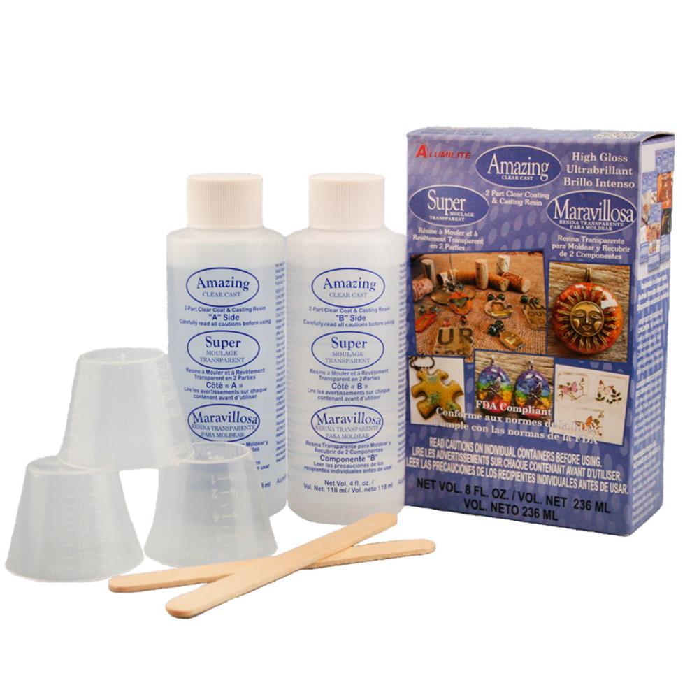 Amazing Clear Cast Kit - 2 Part Clear Coating and Casting Resin - 8oz Small