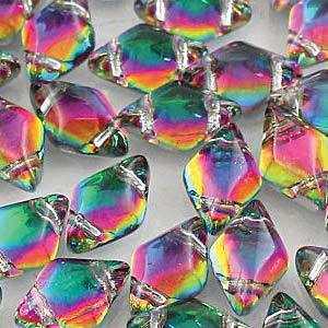 Czech Glass Gemduo Beads - Backlit Spectrum 8x5mm