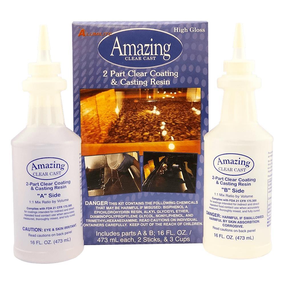 Amazing Clear Cast Kit - 2 Part Clear Coating and Casting Resin - 32oz Large