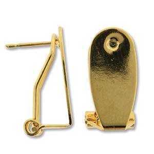 Earclip with Post - Gold Plated x 21mm - 1 Pair
