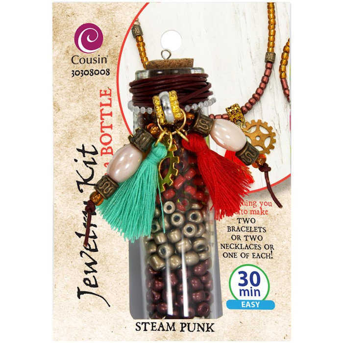 Jewelry Kit In A Bottle x Steam Punk - Makes two pieces of jewellery