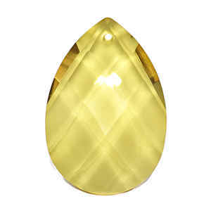 Crystal Drop Pear Shaped - Light Yellow x 38mm *Seconds*