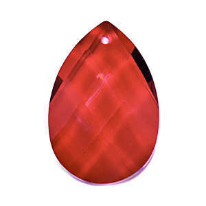 Crystal Drop Pear Shaped - Red x 38mm *Seconds*