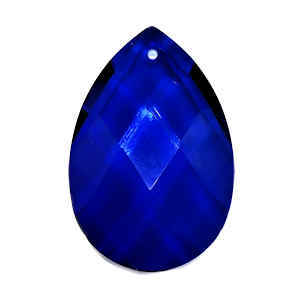 Crystal Drop Pear Shaped - Indigo Blue x 38mm *Seconds*