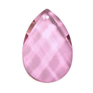 Crystal Drop Pear Shaped - Pink x 38mm *Seconds*