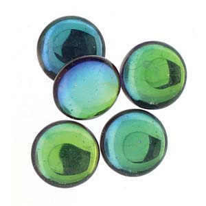 Czech Round Cabochon - Backlit Petroleum x 18mm
