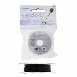 Dazzle-It Silk Stretch Bead Cord - Black 0.68mm x 10 Metre Roll