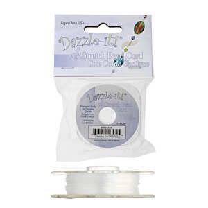 Dazzle-It Silk Stretch Bead Cord - White 0.68mm x 10 Metre Roll