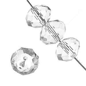 Dazzle-It Ori Crystal Faceted Donut Beads - Crystal Clear 6x4mm