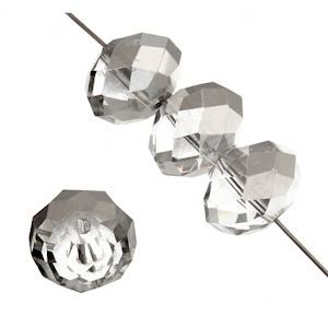 Dazzle-It Ori Crystal Faceted Donut Beads - Luster Crystal Silver 8x10mm