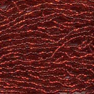 Czech Glass Seed Beads - Size 11/0 - 1 Hank x Ruby Silver Lined