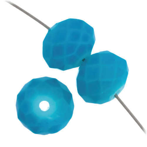 Dazzle-It Ori Crystal Faceted Donut Beads - Aqua Opal 6x8mm