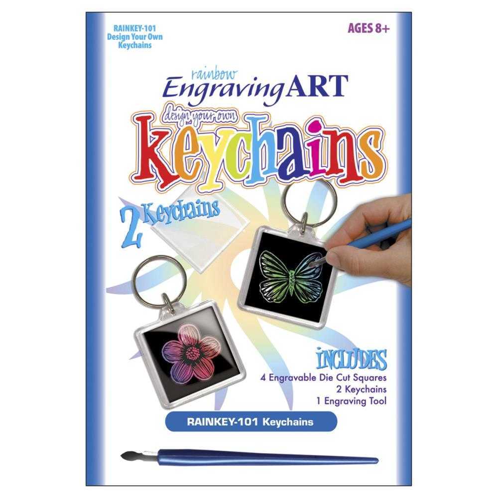 Rainbow Foil Engraving Art Keychains Crafts KIt