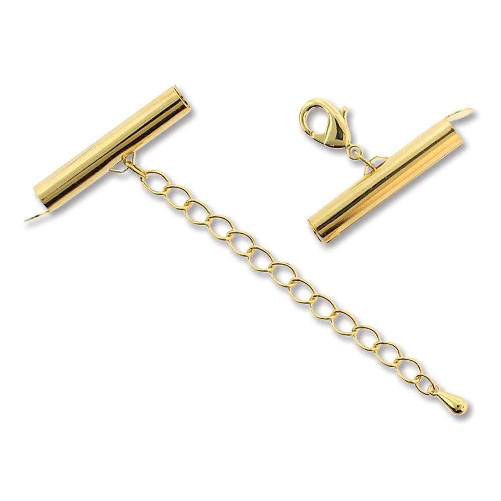 Slide Connector with Extension Clasp Gold Plated x 25mm