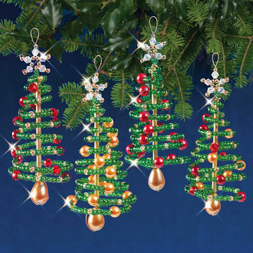Festive Elegance: Beaded Ornament Kit for Christmas Trees