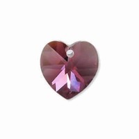 Swarovski Crystal Heart Pendant - Rose Satin x 10mm