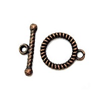 Tibetan Style Antique Copper Round Twisted Wire Toggle