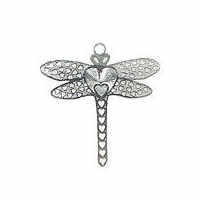 Dragonfly Heart Filigree Craft Charm