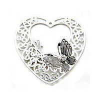 Butterfly Heart Filigree Craft Charm