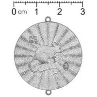 Chinese Horoscope Filigree Craft Charm - Rat x 35mm *Factory Seconds*