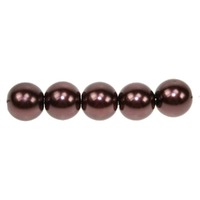 Glass Pearl Beads - 8mm Chocolate x 10