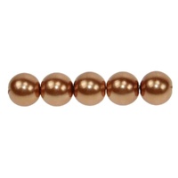 Glass Pearl Beads - 8mm Coffee x 10