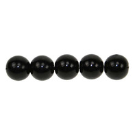 Glass Pearl Beads - 8mm Black x 10