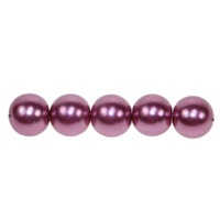 Glass Pearl Beads - 8mm Berry x 10