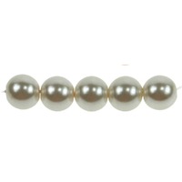 Glass Pearl Beads - 8mm Cream x 10