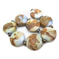 Handmade Lampwork Beads by Ian Williams ~ Silvered Pomegranate Shards