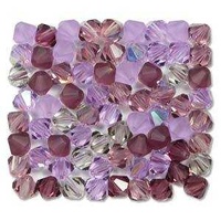 Crystal Bicone Beads - Preciosa Crystal - Lilacs 4mm x 36