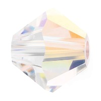 Crystal Bicone Beads - Preciosa Crystal - Crystal AB 6mm x 18